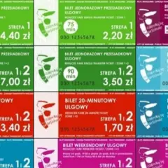 Kolekcja biletów komunikacji miejskiej w Warszawie: jednorazowe, dobowe i weekendowe. Idealne na zwiedzanie miasta, np. bilet weekendowy grupowy.