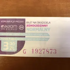 Bilet MZDIK Radom na okaziciela, jednodzinny, normalny, kosztuje 3 zł. Sprawdź cennik biletów.
