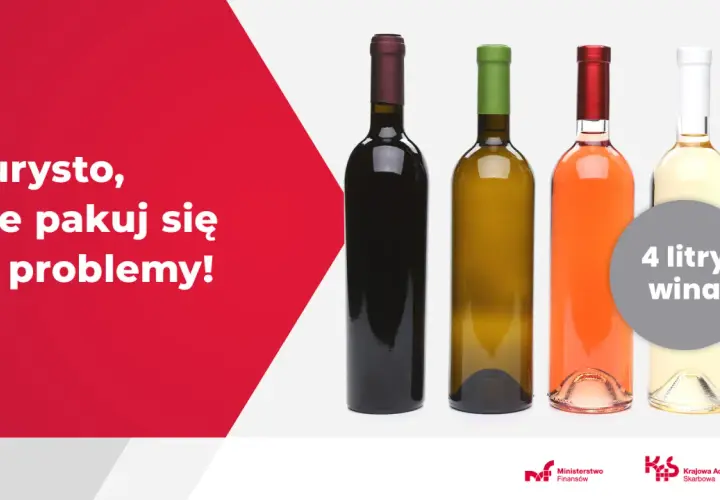 Turysto, nie pakuj się w problemy! Dowiedz się, ile alkoholu można przewieźć do Szwecji samolotem. Na zdjęciu 4 litry wina.
