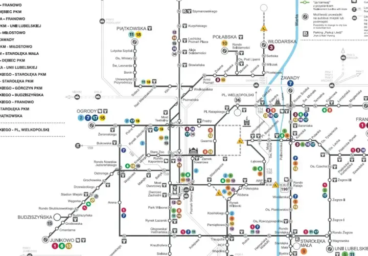 Linia 702 Poznań: trasa z Junikowa przez centrum do Franowa.