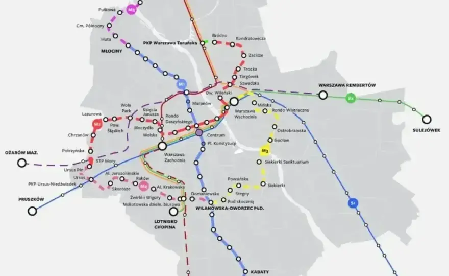 Druga linia metra w Warszawie - stacje i rozkład jazdy