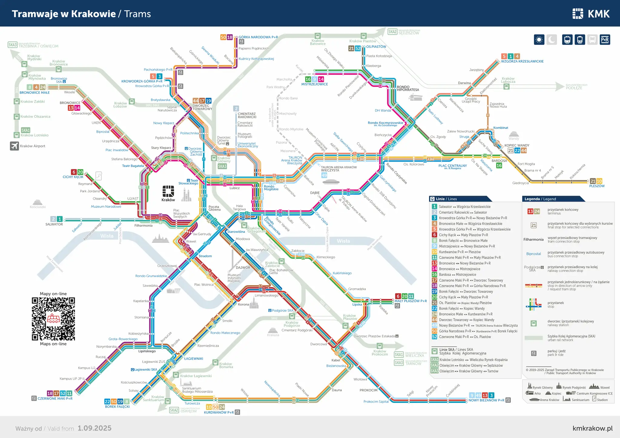 Mapa przystanków busów Limanowa Kraków