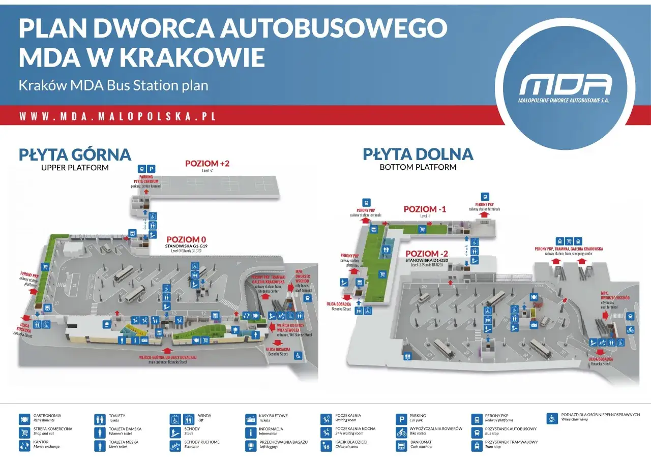 Mapa Dworca MDA Kraków