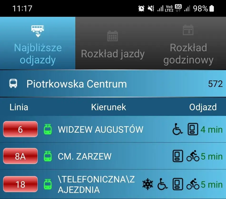 Aplikacje mobilne rozkład jazdy Łódź