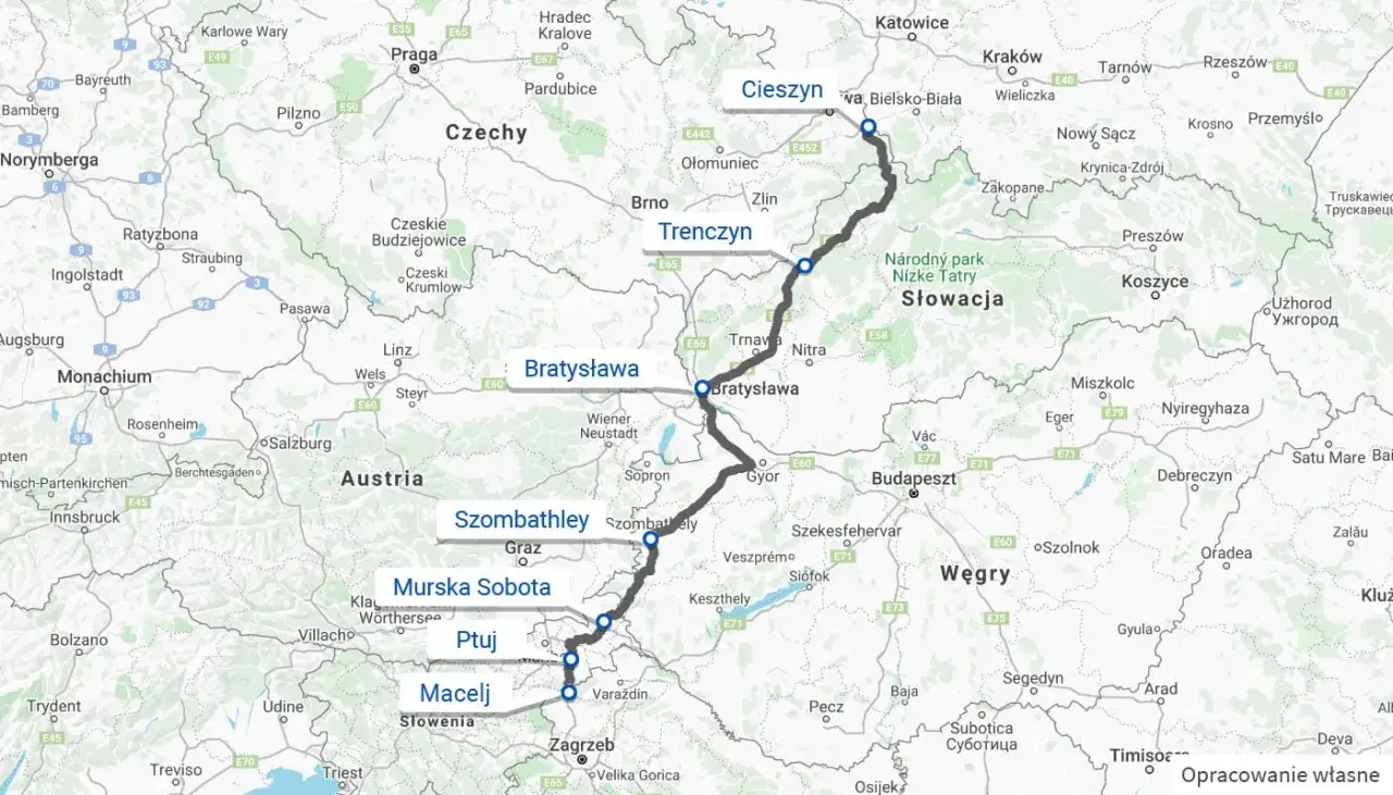 Trasa autokarem z Cieszyna przez Bratysławę do Zagrzebia. Sprawdź, ile się jedzie do Chorwacji autokarem.