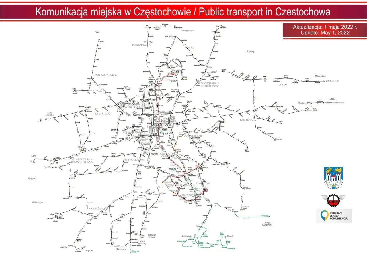 Mapa Dworzec Komunikacji Miejskiej Częstochowa Aleja Wolności 45