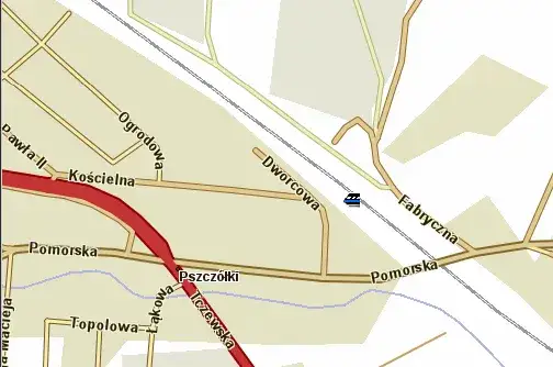 Pszczółki Dworzec Kolejowy przystanek autobusowy mapa