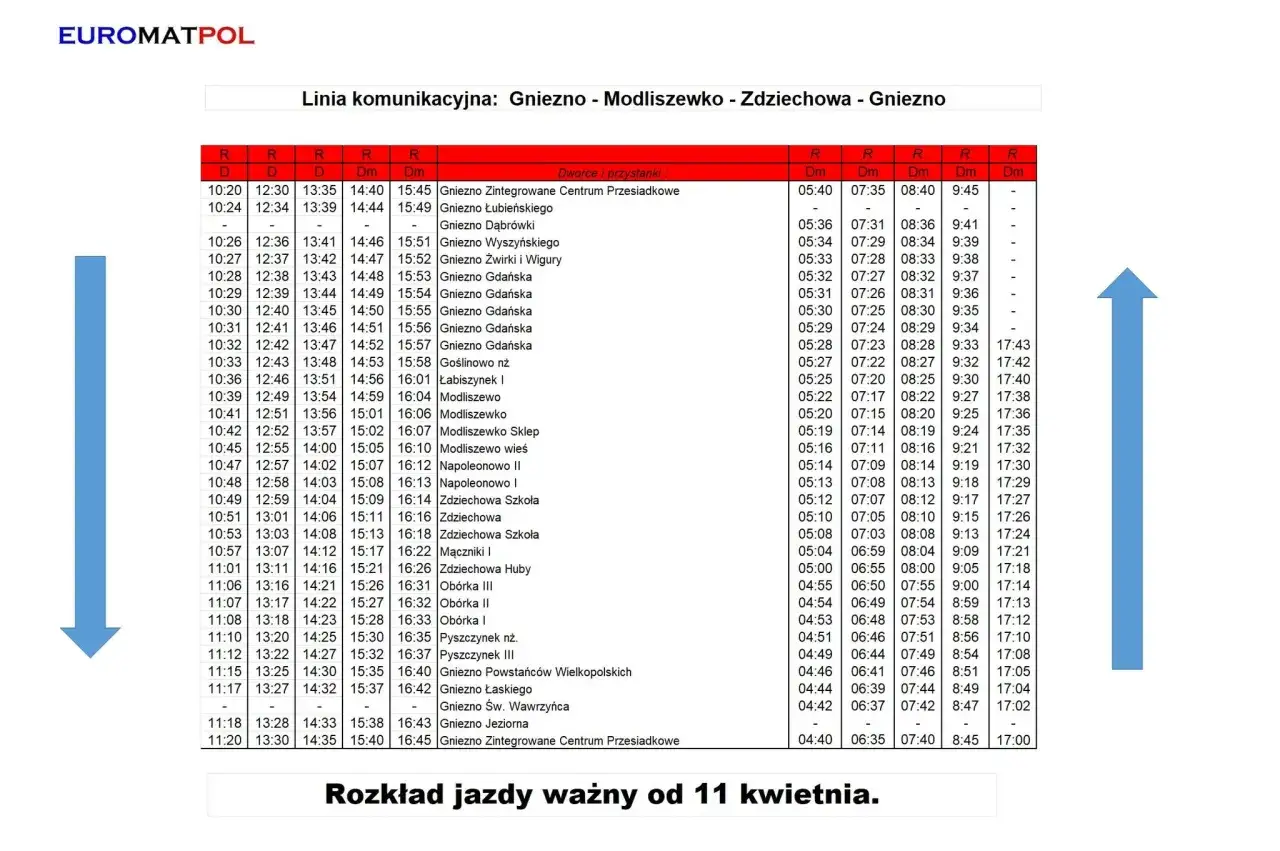 Rozkład jazdy MPK Gniezno online, aplikacja kiedy-przyjedzie.pl Gniezno