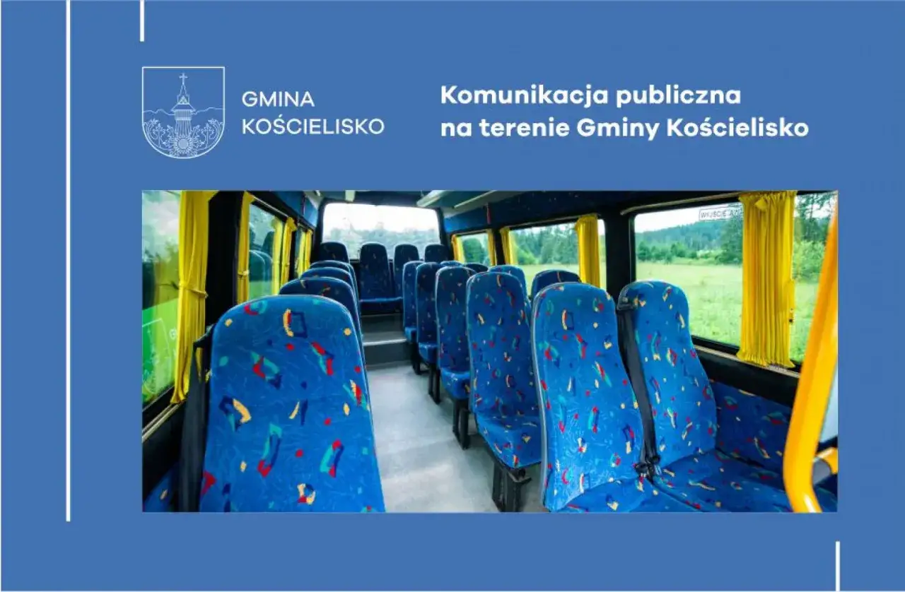 Wnętrze autobusu Gminy Kościelisko. Sprawdź busy Kościelisko Zakopane cena, by poznać szczegóły podróży.