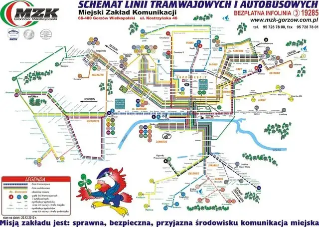 Mapa linii MZK Gorz&oacute;w Wielkopolski