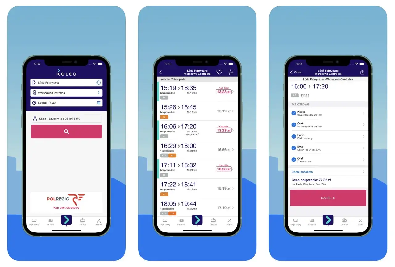 aplikacje mobilne rozkład jazdy pkp porównanie