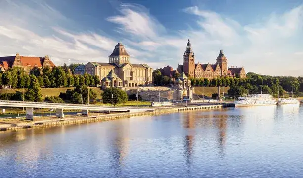 Wały Chrobrego Szczecin panorama